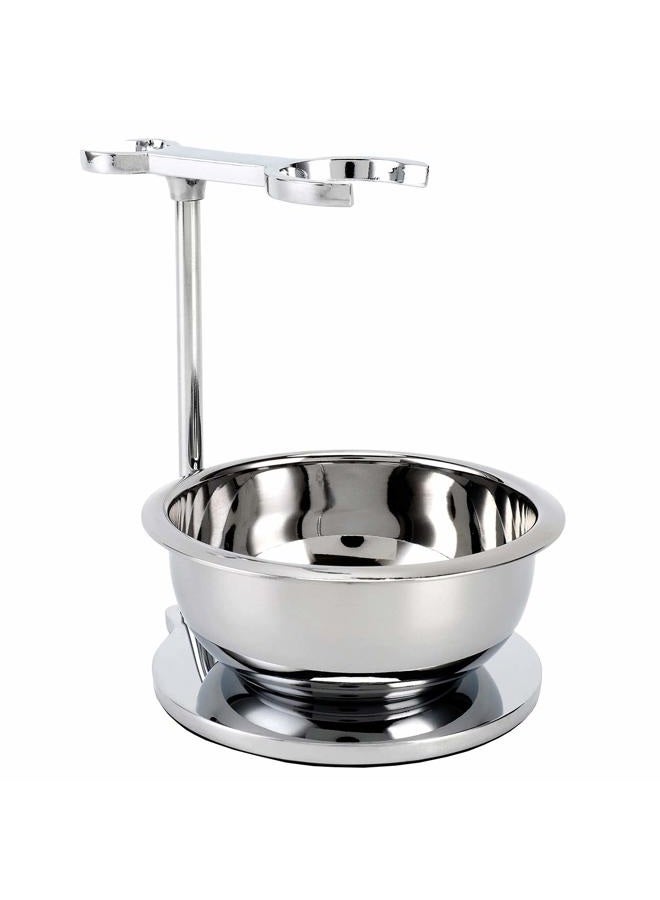 SANWA حامل ماكينة الحلاقة الفاخرة الثقيلة مع وعاء حلاقة من الفولاذ المقاوم للصدأ غير القابل للكسر، متوافق مع جيليت فيوجن وماك 3، ماكينة حلاقة ذات حافة مزدوجة، ماكينة حلاقة كارتريدج - Image 1