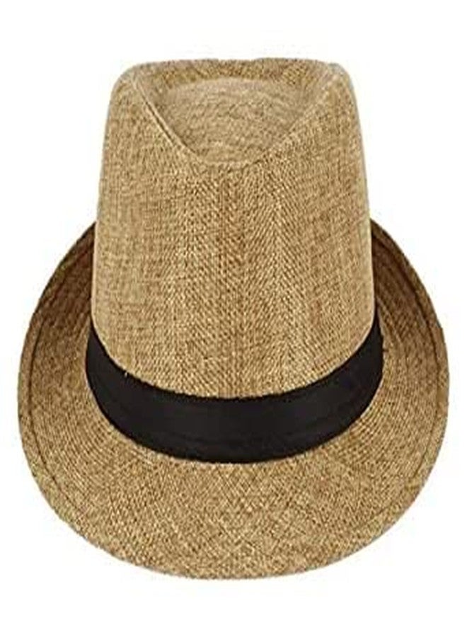 CLOTHERA Beige Suspender and Bow Tie Set with jute matched Hat for Kids 1yrs to 4yrs - Image 2