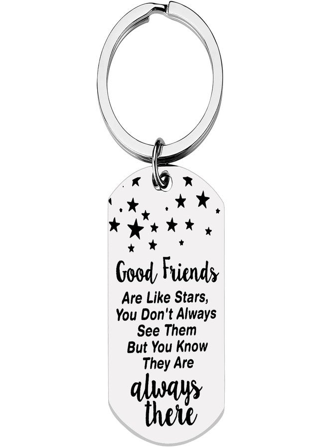 PLwelth Best Friends Keychain for Women Men Good Friends are Like Stars Keychain Friendship Gift Cute Long Distance BFF Dog Tag Kids Adult Funny True Friends Leaving Apart Gift for Birthday Christmas - Image 1