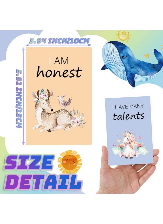 Leinuosen 48 Pcs Affirmation Cards Kids Daily Positive Affirmation Card Motivational Meditation Flash Cards Inspirational Quotes Cards With Encouragement For Christmas Kids Gifts(Boho Color)  - Image 2