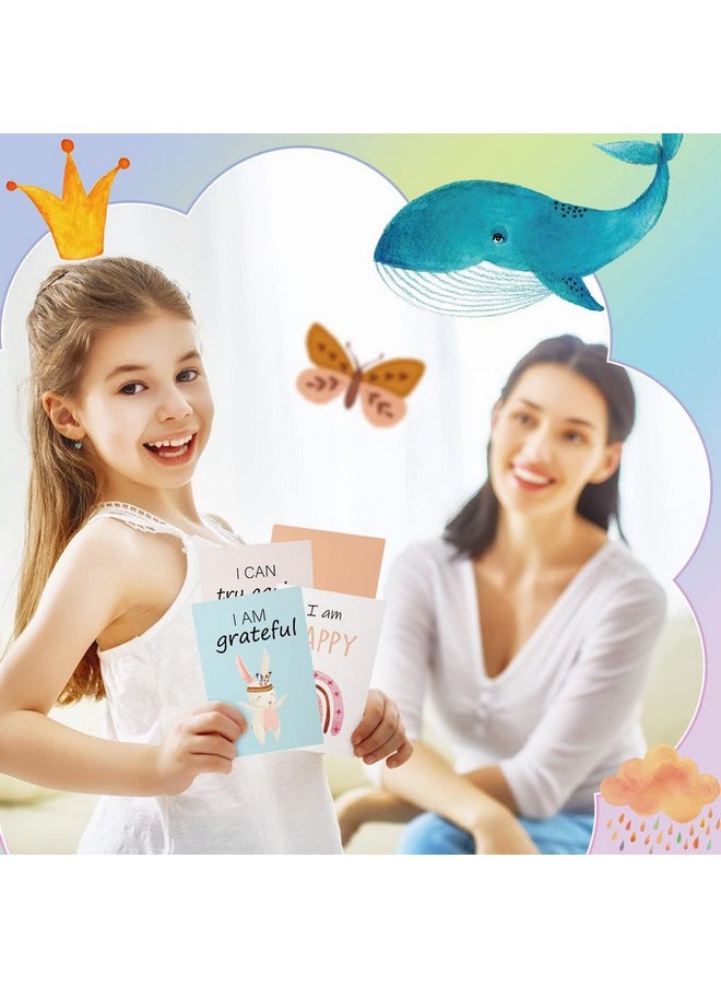 Leinuosen 48 Pcs Affirmation Cards Kids Daily Positive Affirmation Card Motivational Meditation Flash Cards Inspirational Quotes Cards With Encouragement For Christmas Kids Gifts(Boho Color)  - Image 5