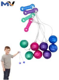 Clackers Balls on a String,Vintage Clackers Knockers | Party Noisemakers Mini Click Clackers Toy for Kids and Adults, Button Battery (4pcs)