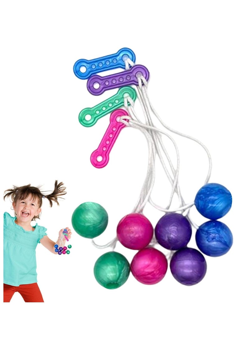 MAGIC VAULT - Clackers Balls on a String,Vintage Clackers Knockers | Party Noisemakers Mini Click Clackers Toy for Kids and Adults, Button Battery (4pcs) - Image 1