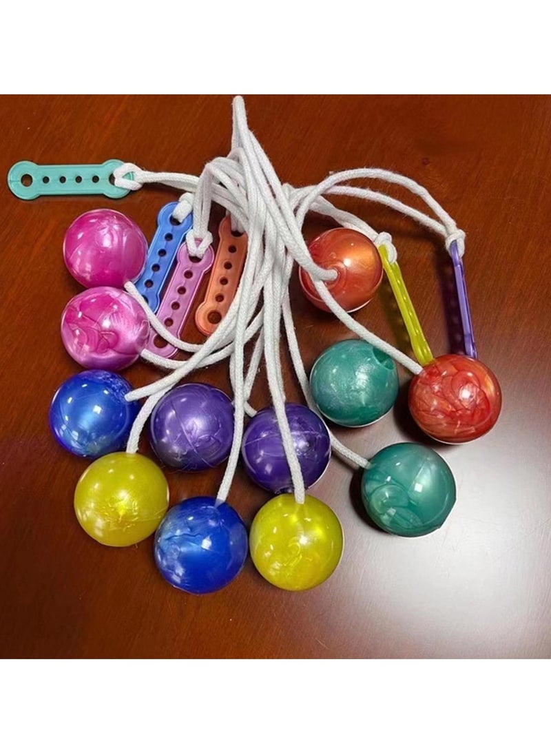 MAGIC VAULT - Clackers Balls on a String,Vintage Clackers Knockers | Party Noisemakers Mini Click Clackers Toy for Kids and Adults, Button Battery (4pcs) - Image 1