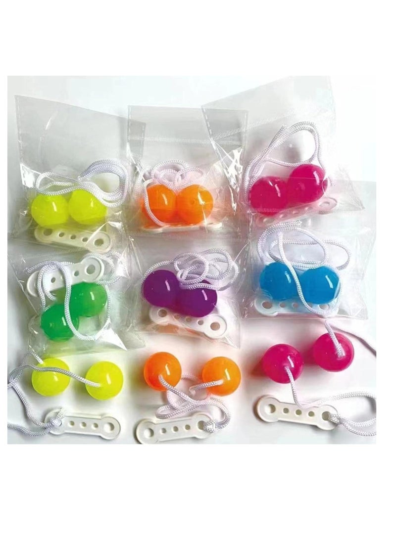 MAGIC VAULT - Clackers Balls on a String,Vintage Clackers Knockers | Party Noisemakers Mini Click Clackers Toy for Kids and Adults, Button Battery (4pcs) - Image 1