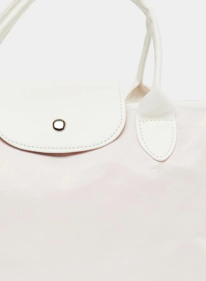 Take Two Button Flap Detail Solid Gym Bag