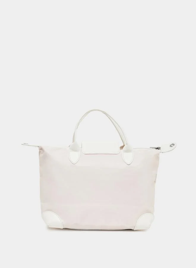 Take Two Button Flap Detail Solid Gym Bag