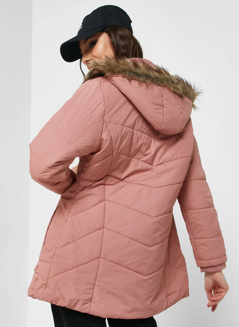 Urban Minx Urban Minx Urban Minx Longline Padded Jacket With Hood