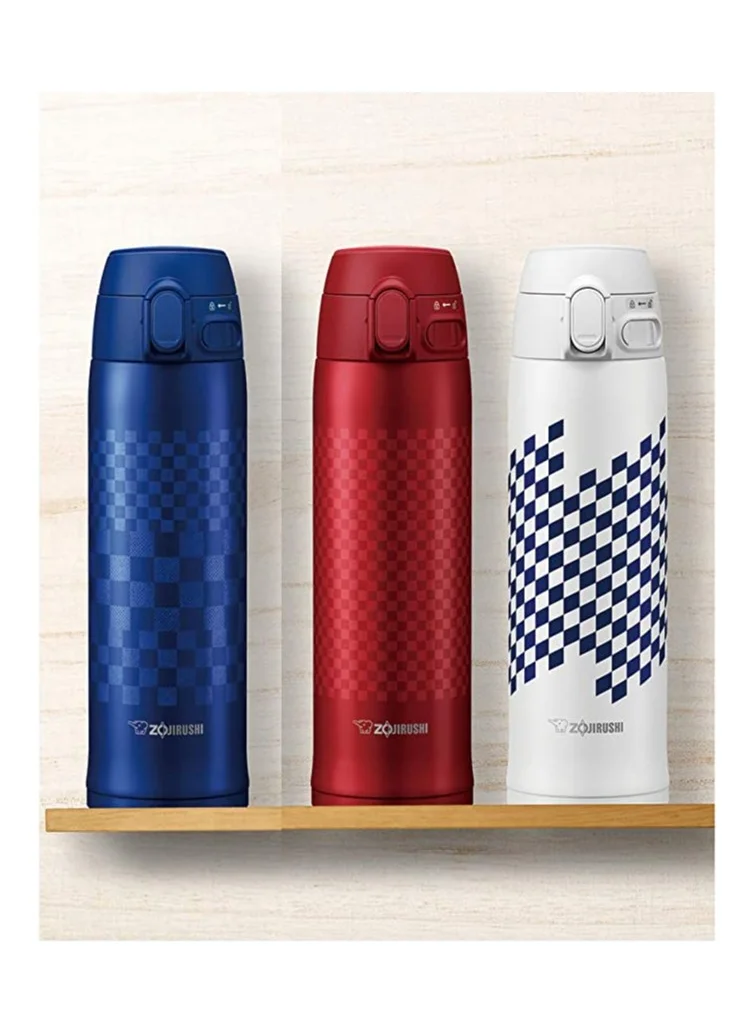 زوجيروشي Stainless Steel Vacuum Bottle 0.48Ltr, Ichimatsu Red