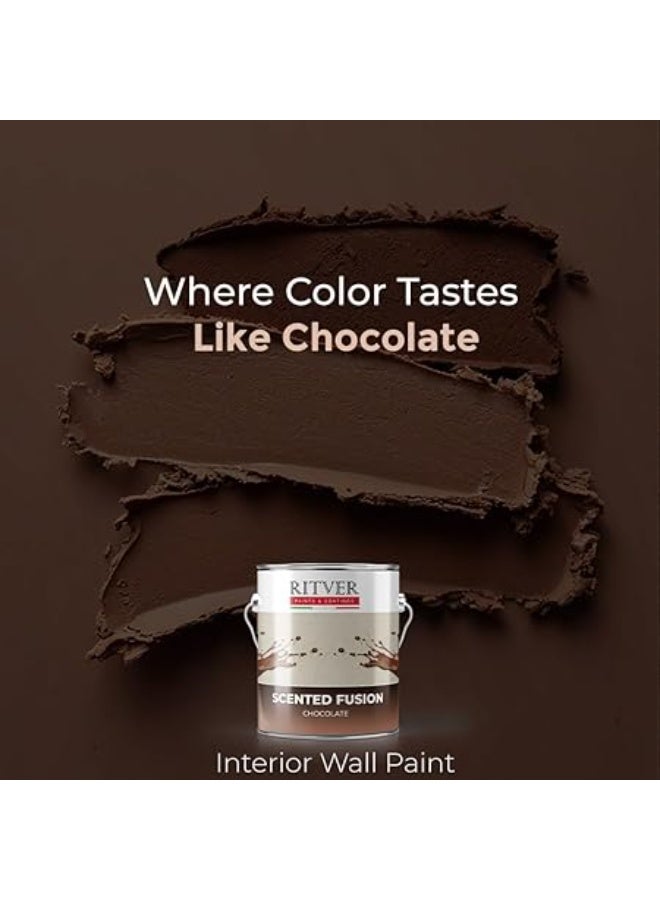 RITVER طلاء حائط برائحة الشوكولاتة من ريتفر، مثالي للتشطيب الداخلي، برائحة الشوكولاتة، 3.6 لتر، أبيض، تغطية عالية، تشطيب غير لامع - Image 5