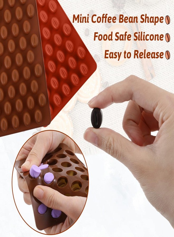 Elegaperma 2 Pcs Coffee Bean Mold, Food Grade Coffee Bean Silicone Mold with Anti-Leak Rim, 55 Cavity Coffees Beans Molds Silicone for Chocolate, Candy, Resin Crafts, Baking (Brown,Red) - Image 3