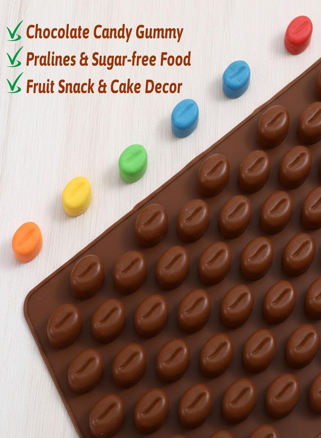 Elegaperma 2 Pcs Coffee Bean Mold, Food Grade Coffee Bean Silicone Mold with Anti-Leak Rim, 55 Cavity Coffees Beans Molds Silicone for Chocolate, Candy, Resin Crafts, Baking (Brown,Red) - Image 4