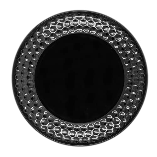 KONVIO Melamine Dinner Full Size Plates Set of 6, Unbreakable Plates (6 Pieces, 11 inches) (Rich - Black) - Image 2