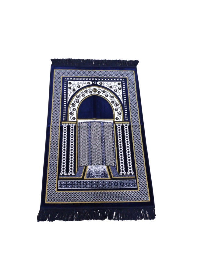 ريف سجادة صلاة إسلامية بنقشة محراب مقوس جودة ممتازة أزرق وأبيض 70 x 110 سم SP 90S101780BLU - Image 2