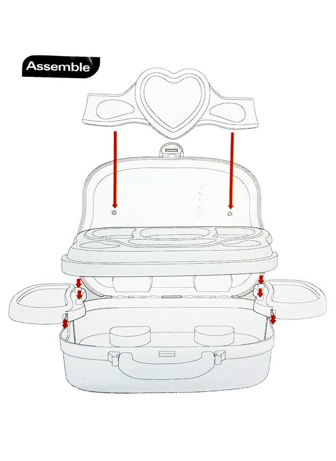 Toyshine Toyshine Plastic Carry Along Beauty Set Toy with Briefcase and Accessories (Multicolour)  - Image 4
