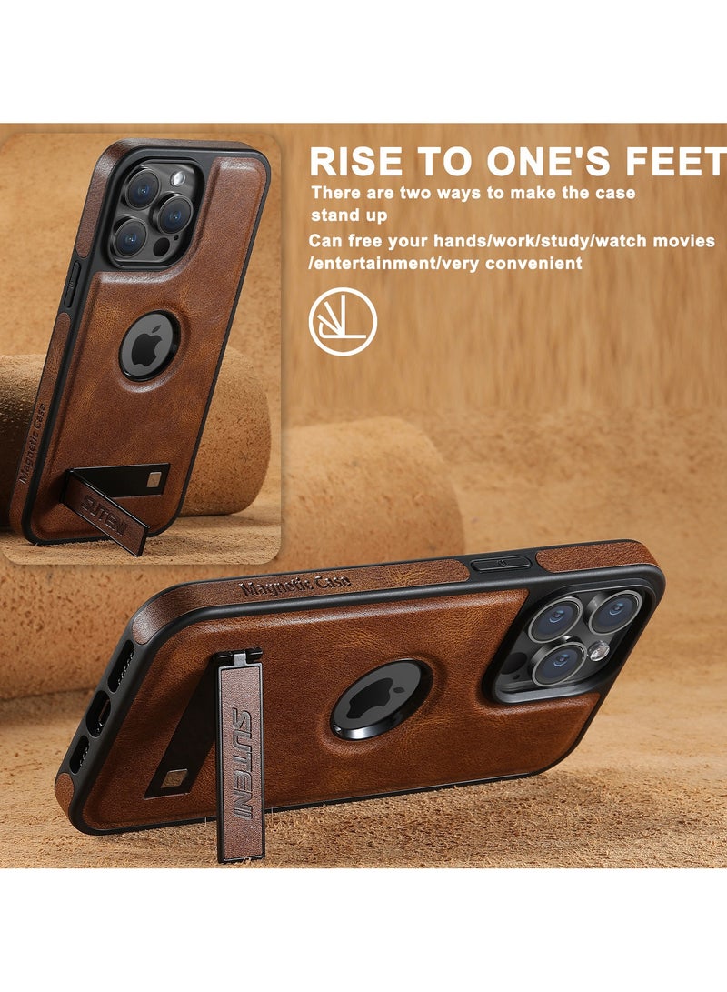 عام غطاء جلد مغناطيسي لجهاز iPhone 16 Pro Max مع حامل غير مرئي مدمج [متوافق مع MagSafe]، حافظة رفيعة للحماية مع حامل لجهاز iPhone 16 Pro Max (2024) بحجم 6.9 بوصة - Image 2