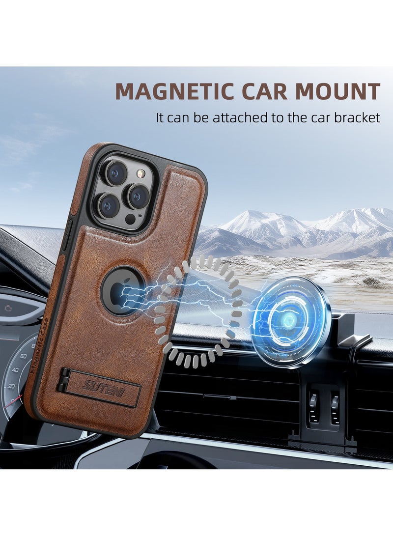 عام غطاء جلد مغناطيسي لجهاز iPhone 16 Pro Max مع حامل غير مرئي مدمج [متوافق مع MagSafe]، حافظة رفيعة للحماية مع حامل لجهاز iPhone 16 Pro Max (2024) بحجم 6.9 بوصة - Image 4