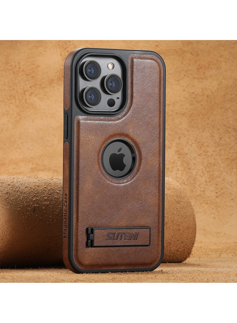 عام غطاء جلد مغناطيسي لجهاز iPhone 16 Pro Max مع حامل غير مرئي مدمج [متوافق مع MagSafe]، حافظة رفيعة للحماية مع حامل لجهاز iPhone 16 Pro Max (2024) بحجم 6.9 بوصة - Image 5