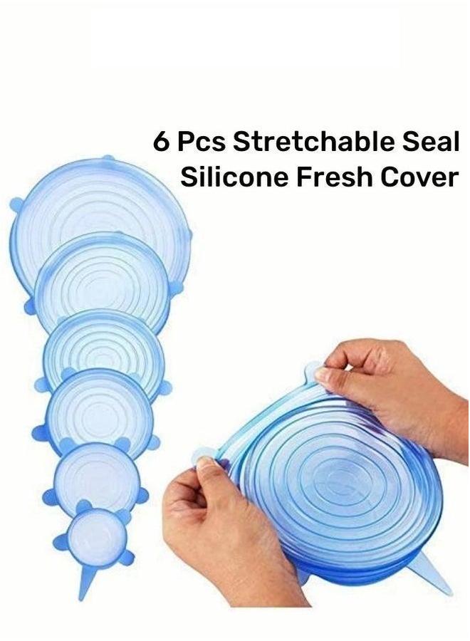 6 Pcs Stretchable Seal Silicone Fresh Cover Reusable Preservation Lids  - Image 1