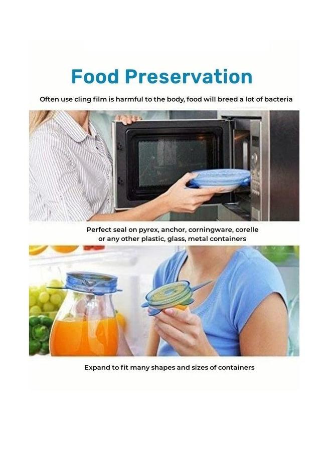 6 Pcs Stretchable Seal Silicone Fresh Cover Reusable Preservation Lids  - Image 2