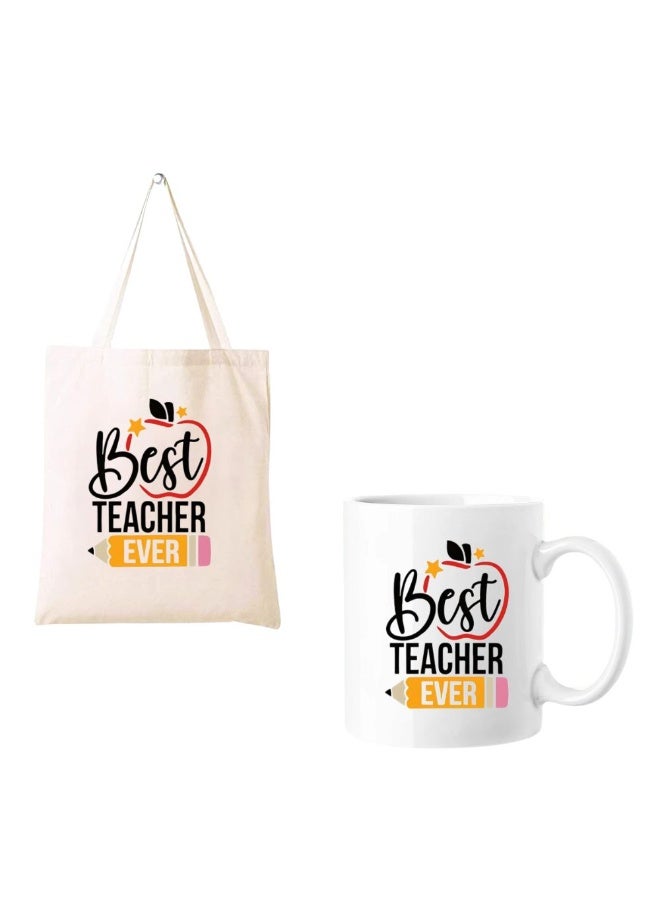 PRINTSHOP4ME Teacher's Day Gift Combo–Printed Cotton Bag&Ceramic Mug|Ideal Gift For Teachers - Image 1