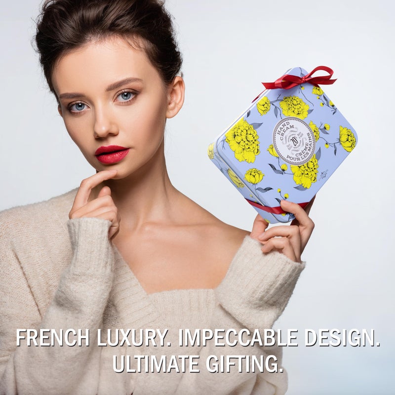 La Chatelaine French Hand Cream Trio Tin, Holiday Gift Set, Hand Lotion for Women, Made in France with 20% Organic Shea Butter (Lavender, Lychee Bilberry & Lemon Verbena or Citrus Fizz) 3 x 1 fl oz - Image 4