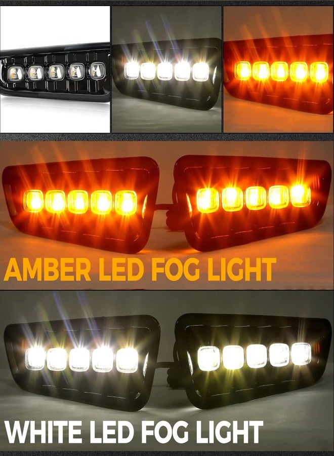 HECASA LED Fog Light Compatible with 2017-2020 Ford F-150 Raptor Daytime Running Lamp DRL w/Turn Signal Light Light Black Bezel Plastic - Image 5