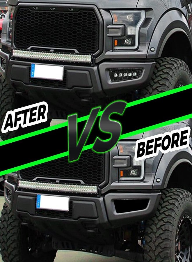 HECASA LED Fog Light Compatible with 2017-2020 Ford F-150 Raptor Daytime Running Lamp DRL w/Turn Signal Light Light Black Bezel Plastic - Image 4