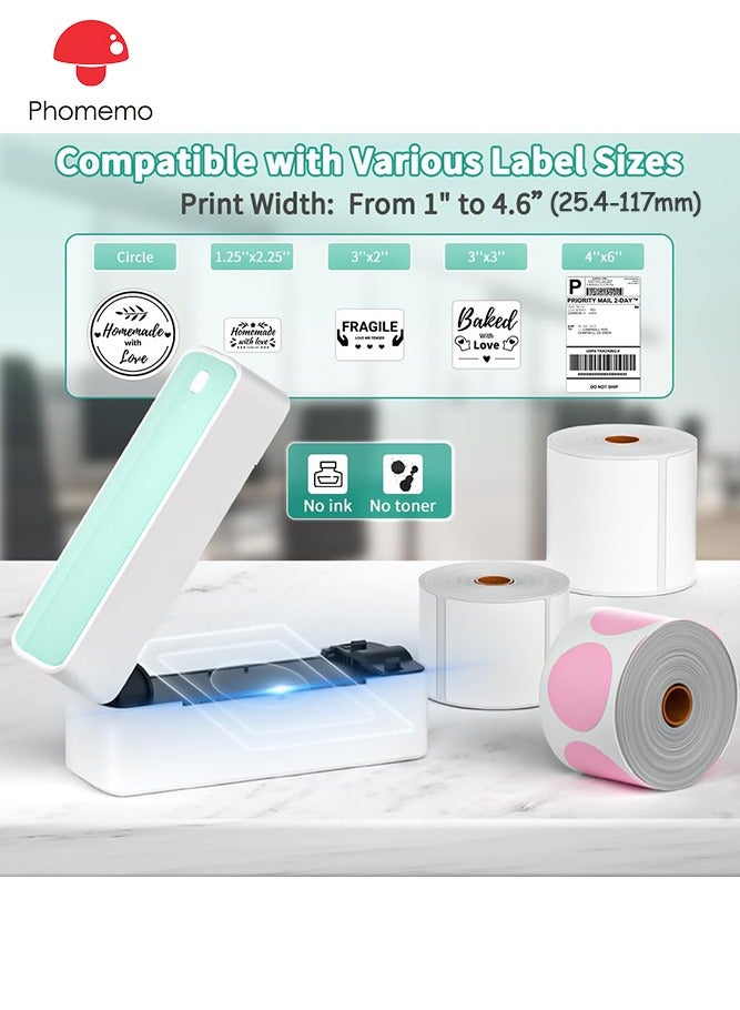 phomemo 241-BT Bluetooth Thermal Label Printer, 4X6" Wireless Shipping Label Printer for Small Business, Label Printer for Shipping Packages, Compatible with iPhone, Android  (Green) - Image 2