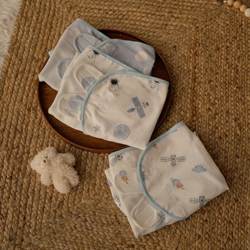 3 Pack Newborn Baby Swaddle Sacks 100 Percent Cotton Snug Fit Space Exploration - Image 3