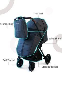 Kidilo Light weight Stroller, Ultra-Compact Fold & Airplane Ready Travel Stroller, Near Flat Recline Seat, Cup Holder, Raincover & Travel Backpack Light Brown  - Image 3
