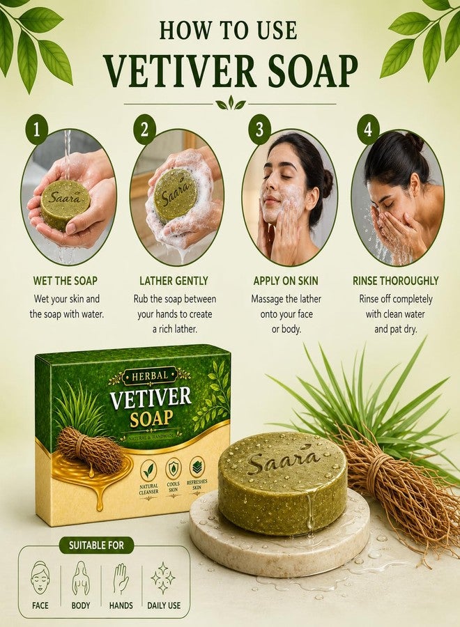 VS Products صابون نجيل الهند الطبيعي من منتجات VS، 100 غرام | صابون استحمام عشبي | صابون عضوي مصنوع يدويًا (عبوة من قطعتين) - Image 2