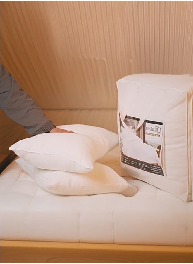 Package | Comfort Mattress Topper 8 cm and 2 Hotel Pillows White 