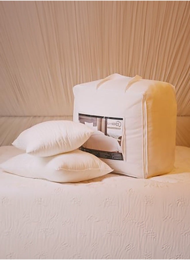 In-House - Savings Package | Comfort Mattress Topper 8 cm and 2 Hotel Pillows Size 75x50 cm - White - Image 1