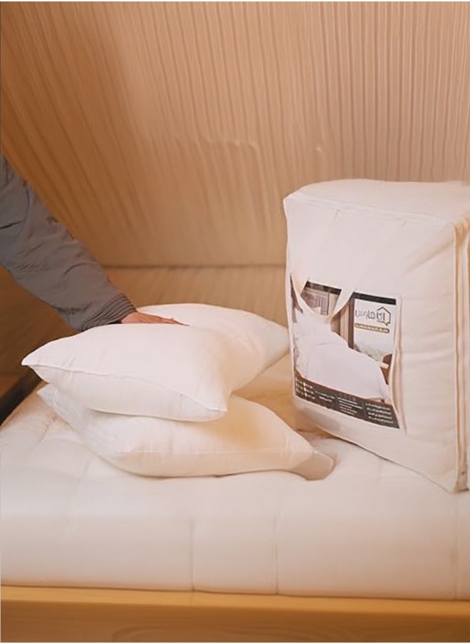 In-House - Savings Package | Comfort Mattress Topper 8 cm and 2 Hotel Pillows Size 75x50 cm - White - Image 1
