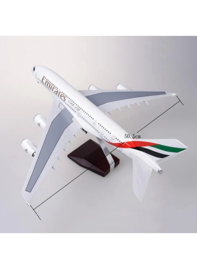 Super Large Passenger Plane 1:160 46cm A380 Emirates UAE Lighted Aviation Simulation Aircraft Model-Color:Arrival Emirates 380 With Wheels And No Lights - Image 3