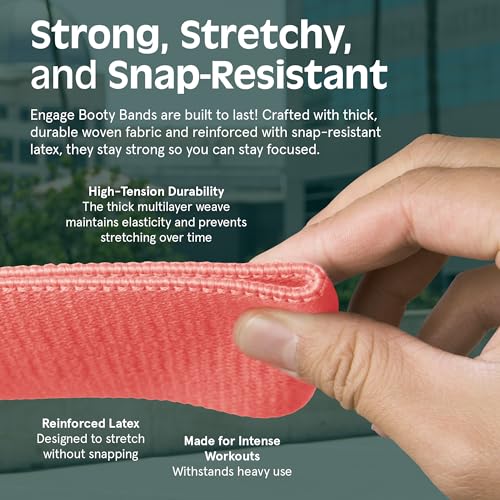 Retrospec Engage Booty Bands Resistance Band Set for Working Out & Exercise - Lightweight & Portable for Men & Women - Image 5