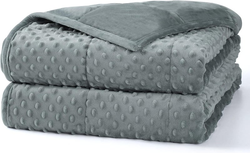 Alomidds Weighted Blanket, Luxury Velvet Weighted Blankets for Adults,Warm and Breathable Soft and Comfort Minky, Heavy Blanket with Premium Glass Beads (48"x72",20lbs Twin Size - Grey) - Image 1