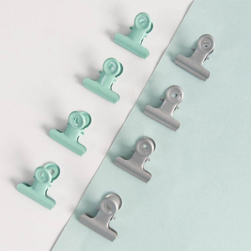 Metal Clamp: 12pcs Multicolor Chrome-Finished Rustproof Durable - 16mm Capacity Hanging Binder Clip for Home Office School Desktop Organization - Image 3