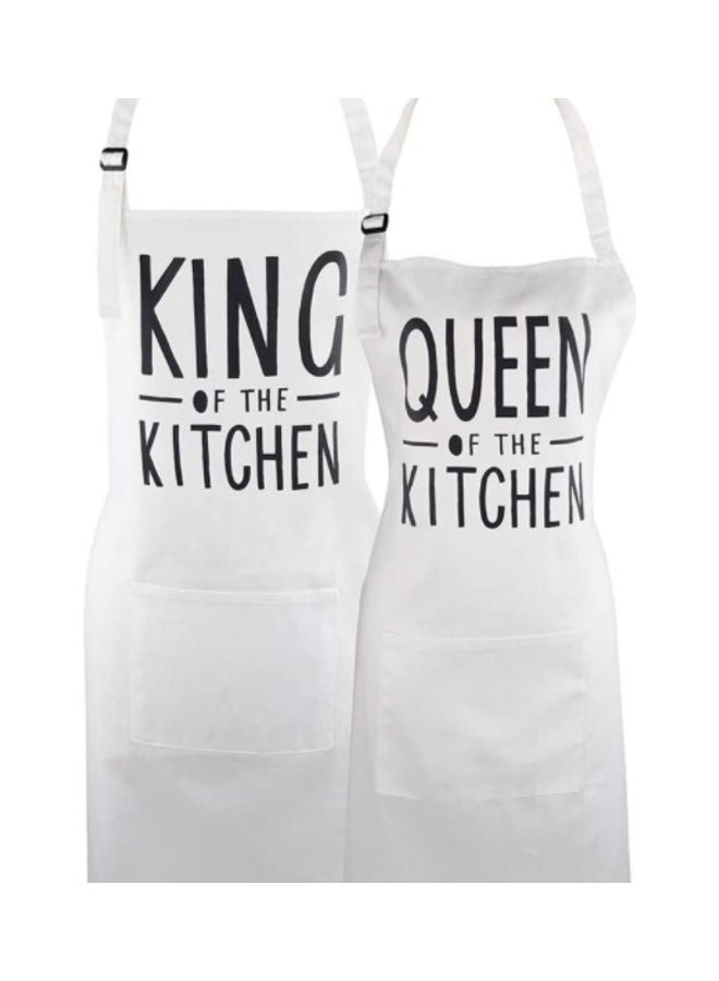 نيبمينينت مريلة قابلة للتعديل للأزواج من قطعتين أبيض/ أسود 98x69.5سم - Image 1