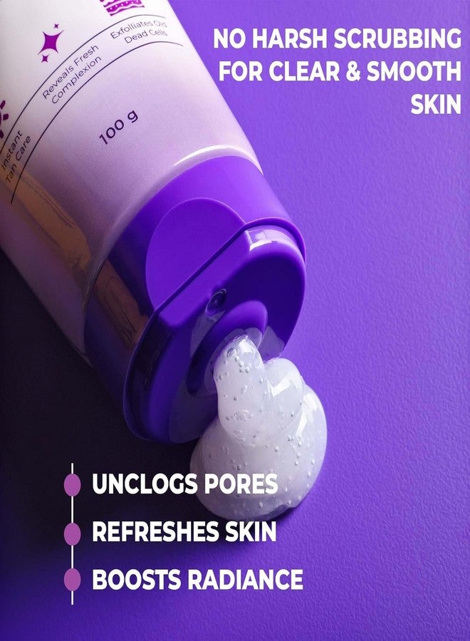 Sanfe Instant Tan & Dead Skin Removal Exfoliating Gel | Visibly Removes Tan | AHA Exfoliation in Minutes | Smooth & Bright Skin | 100g, Pack of 1 - Image 2