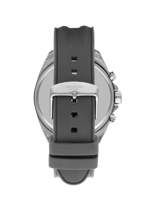 Lee Cooper Lee Cooper Men's VX9NE1 Movement Watch, Multi Function Display and Silicone Strap - LC07881.346, Grey