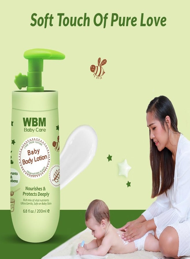 WBM Care Baby Lotion | Nourishing face and body lotion enriched with natural honey and wheat germ oil, gentle and safe for your baby's delicate skin, 6.8 oz - Image 5