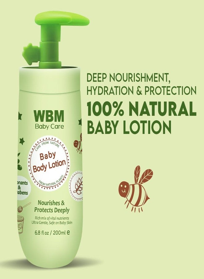 WBM Care Baby Lotion | Nourishing face and body lotion enriched with natural honey and wheat germ oil, gentle and safe for your baby's delicate skin, 6.8 oz - Image 2