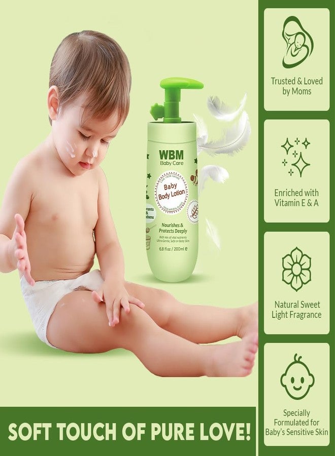 WBM Care Baby Lotion | Nourishing face and body lotion enriched with natural honey and wheat germ oil, gentle and safe for your baby's delicate skin, 6.8 oz - Image 4