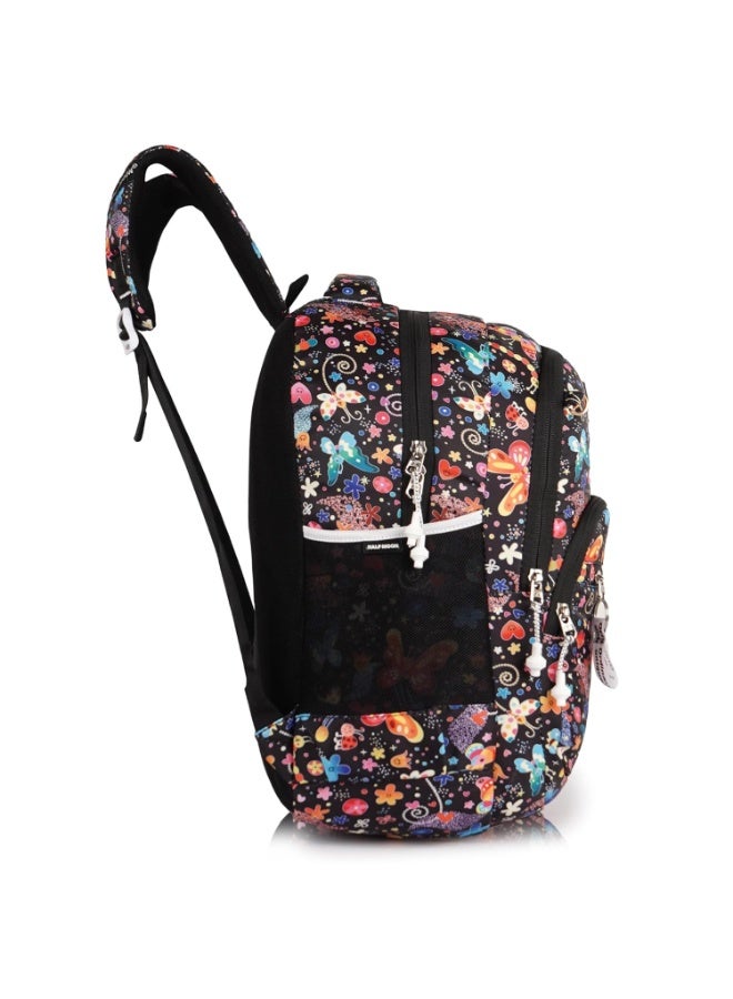 هاف مون Half Moon School Bag for Girls Boys | Class 5th to 12th | Daypack Bagpack | 35L College Backpack for Women Men | Three Spacious Compartments with Pouch - Image 3