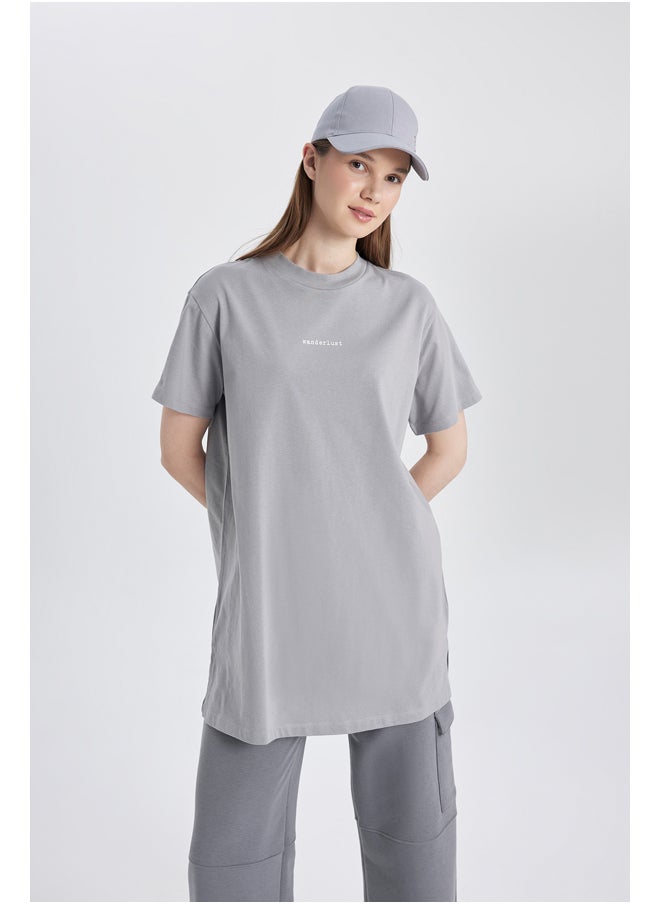 DeFacto - Woman Regular Fit Bike Neck Knitted Short Sleeve Tunic - Image 1