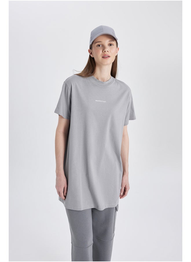 DeFacto - Woman Regular Fit Bike Neck Knitted Short Sleeve Tunic - Image 1