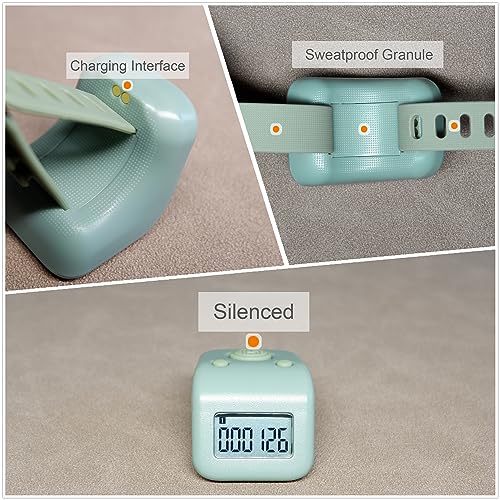 Arvakr Rechargeable Finger Counter, IPX8 Waterproof Lap Counter, Silent 6 Channels Digital Tasbih Tally Clicker with LED for Prayer Swimming Knitting Gift, Black - Image 4