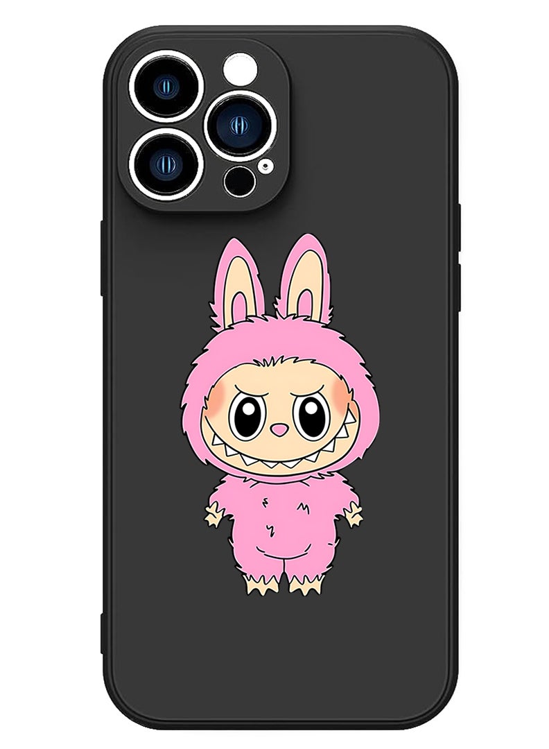 Theodor Protective Slim Fit Case Liquid Silicone Cover with Full Body Protection Anti-Scratch Shockproof Case For Apple iPhone 12 Pro Max (Black) Labubu (7) - Image 1